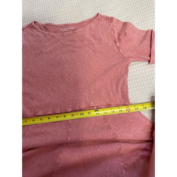 Soft Surroundings Blush 3/4 Sleeve Eyelet Handkerchief Hem Midi Dress P Small - Picture 4 of 14